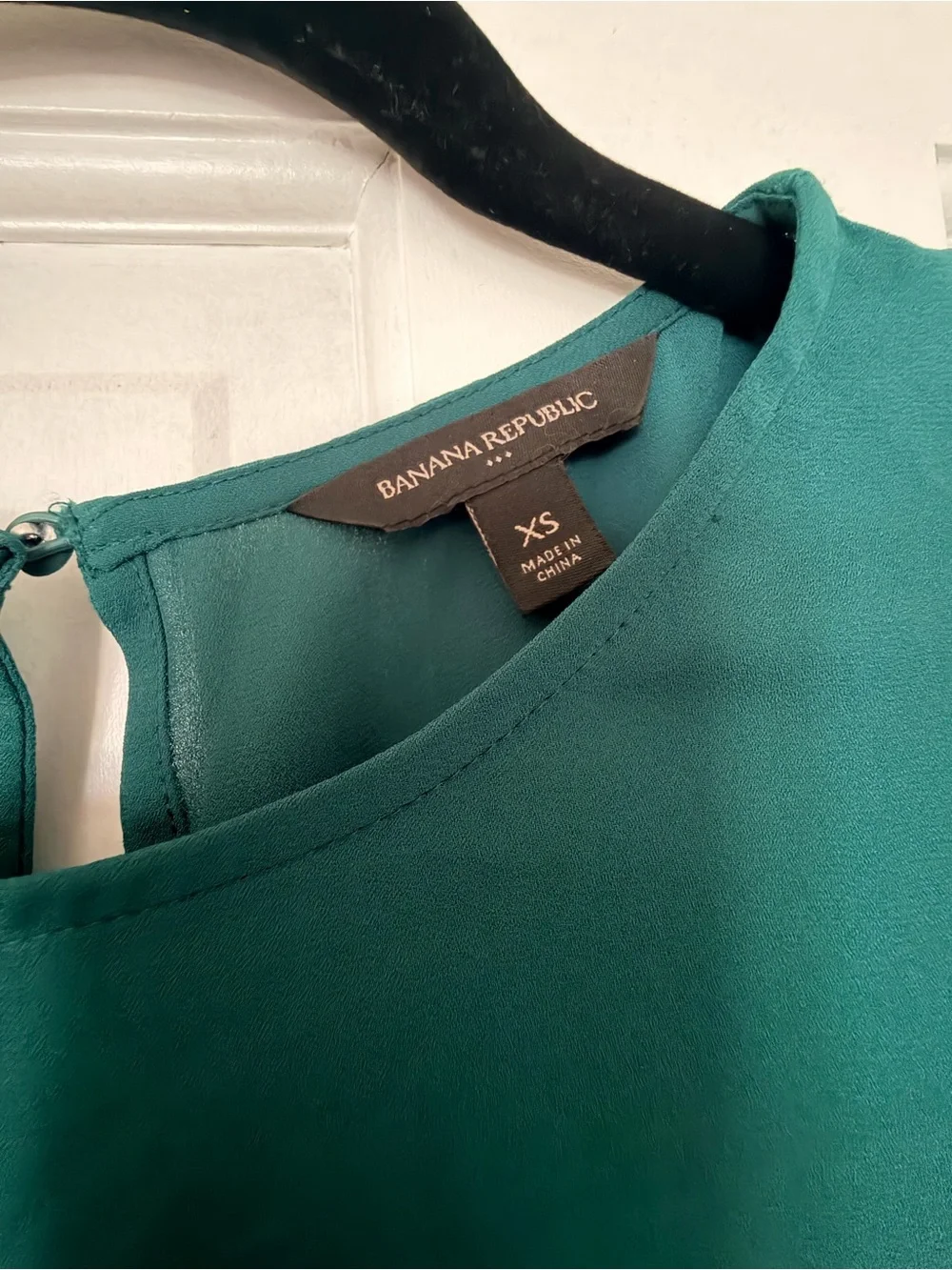 Banana Republic Teal Puff Sleeve Peplum Blouse